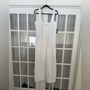 Loretta Caponi White Eyelet Maxi Sundress